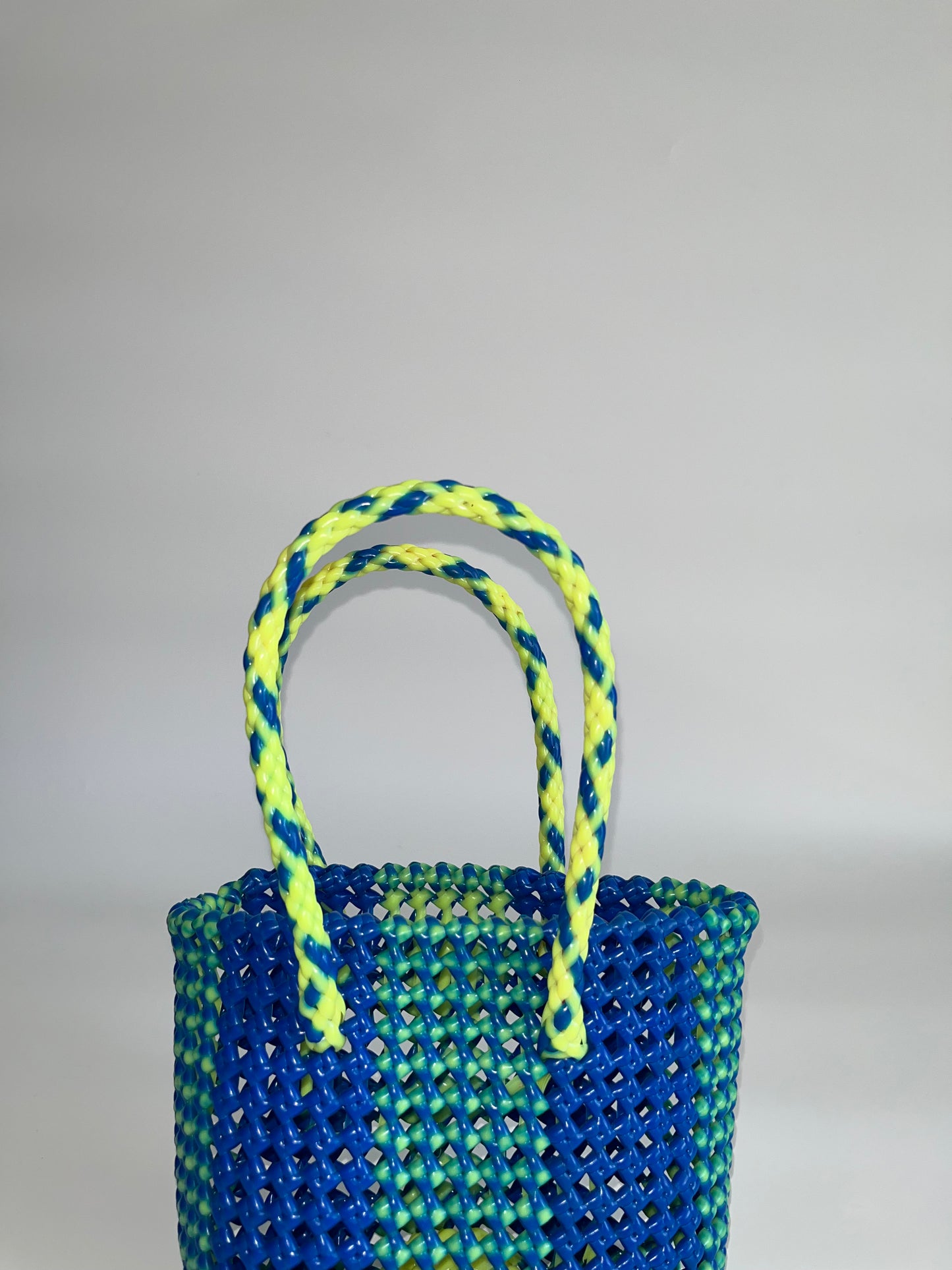 N°121XS - SAC COLORÉ - MINI - jaune fluo & bleu foncé