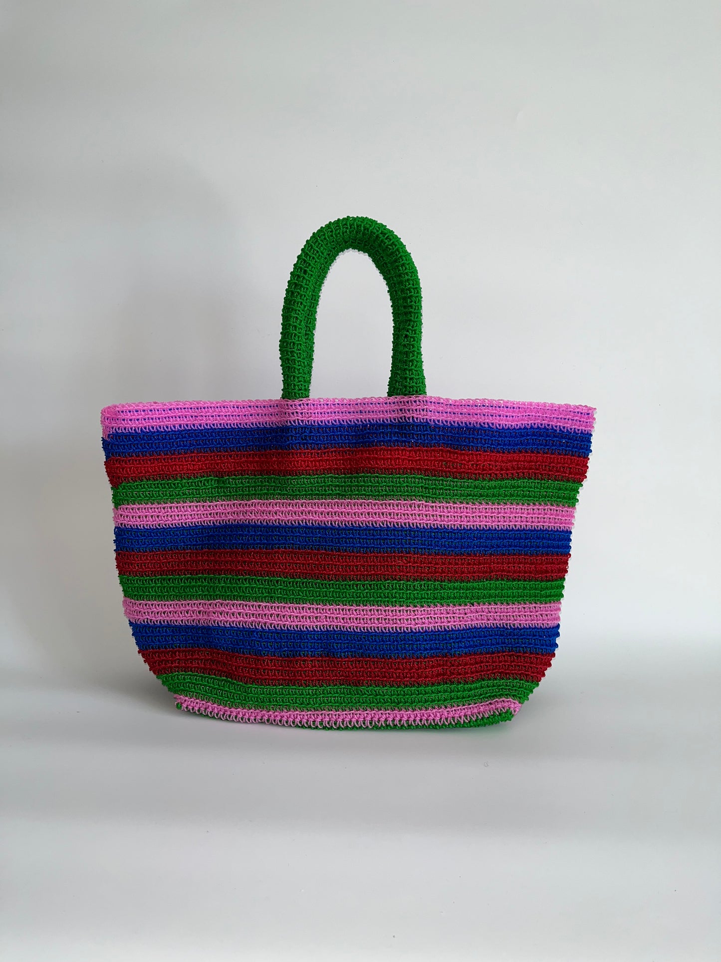 N°26SC - SAC CROCHET STRI XL - TRES GRAND - multicolors