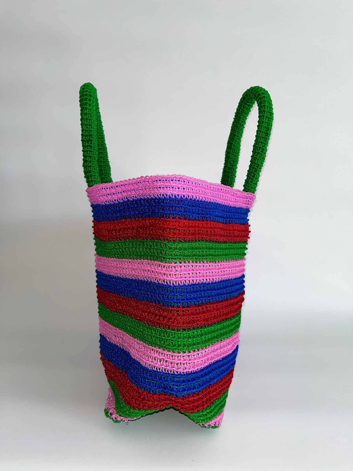 N°26SC - SAC CROCHET STRI XL - TRES GRAND - multicolors