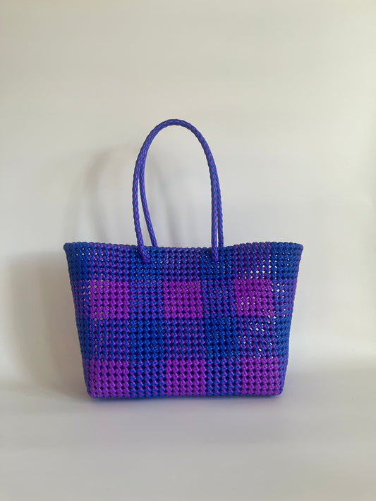 N°5L - SAC COLORÉ - GRAND - violet & bleu foncé