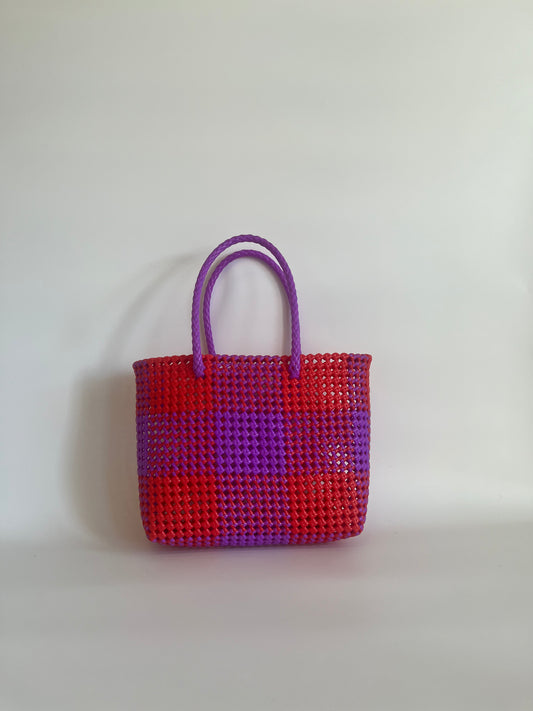 N°8M - SAC COLORÉ - MOYEN - rouge & violet