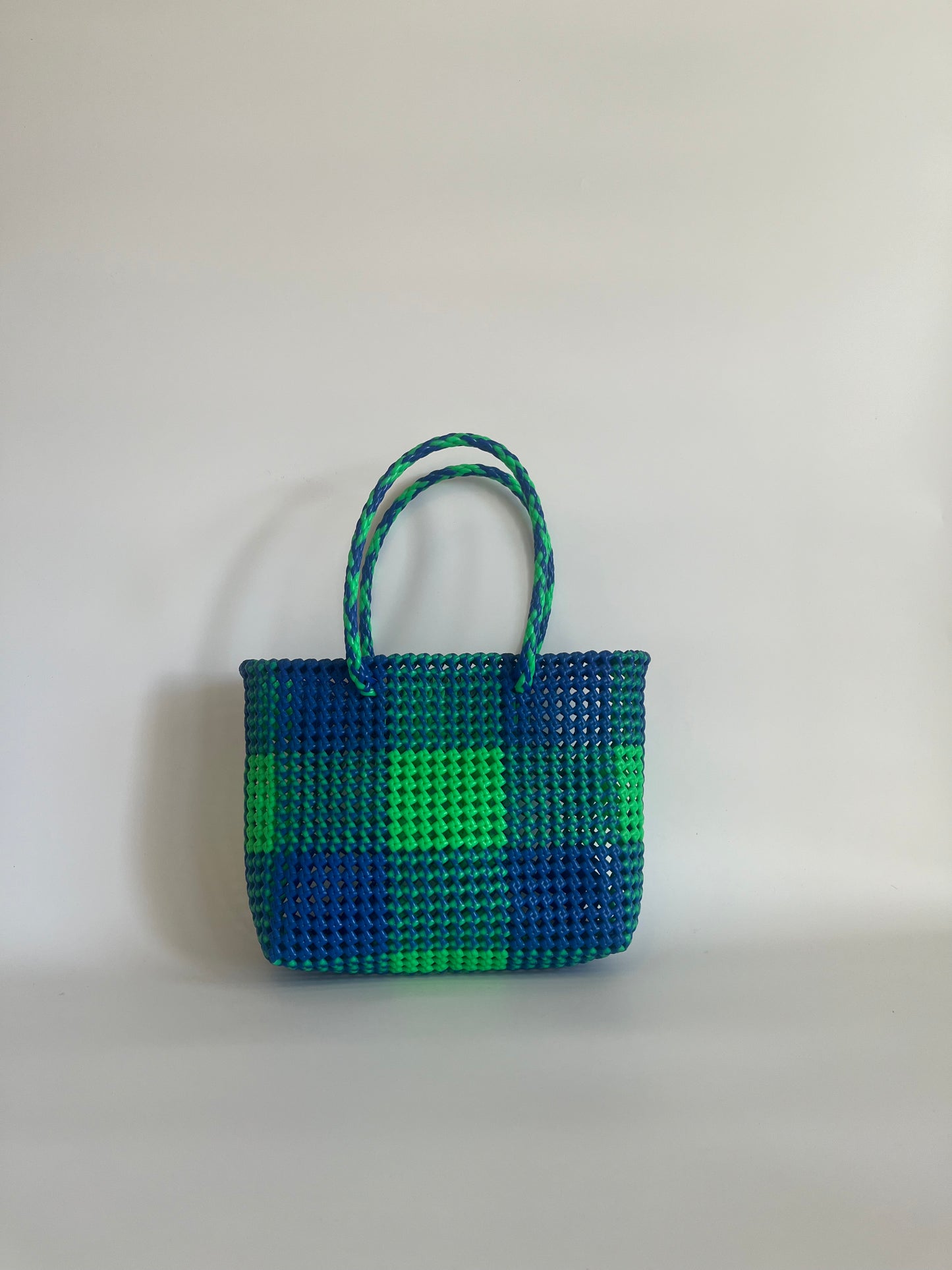 N°49M - SAC COLORÉ - MOYEN - vert fluo & bleu foncé