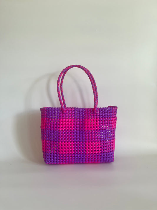 N°88M - SAC COLORÉ - MOYEN - violet & rose fluo