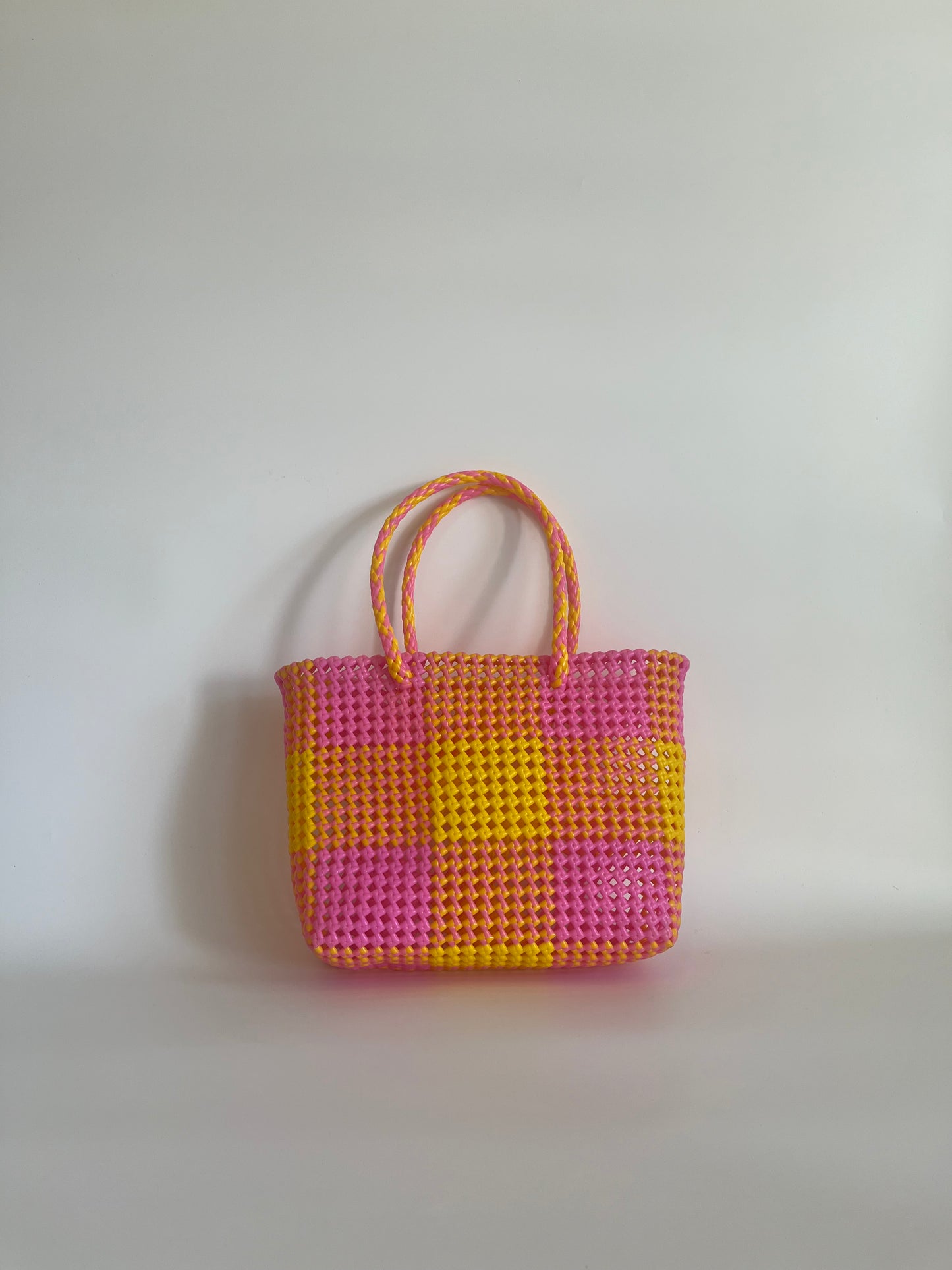 N°24M - SAC COLORÉ - MOYEN - jaune & rose clair