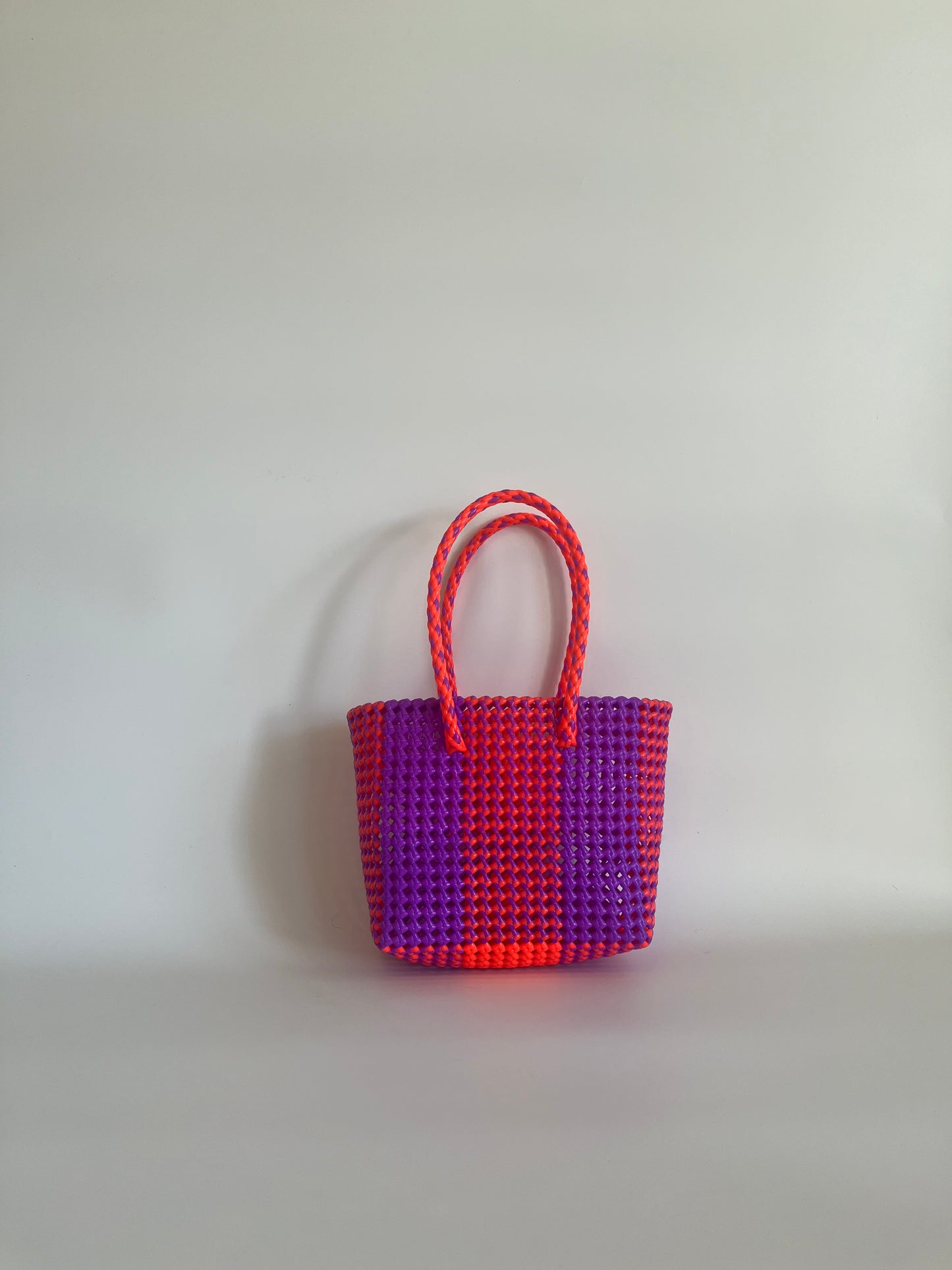 N°213S bis - SAC COLORÉ - PETIT - violet & orange fluo