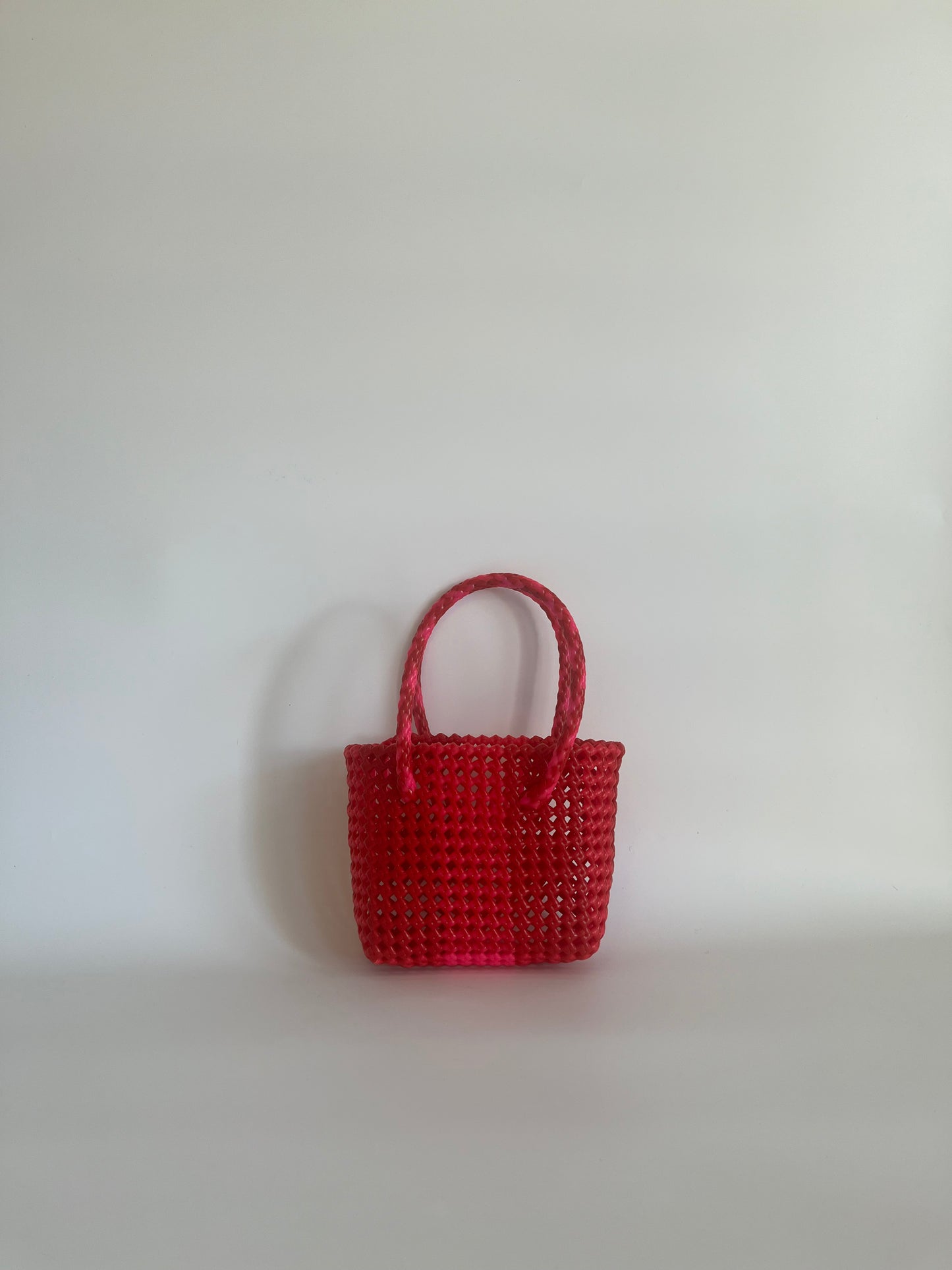 N°114XS - SAC COLORÉ - MINI - rose fluo & rouge