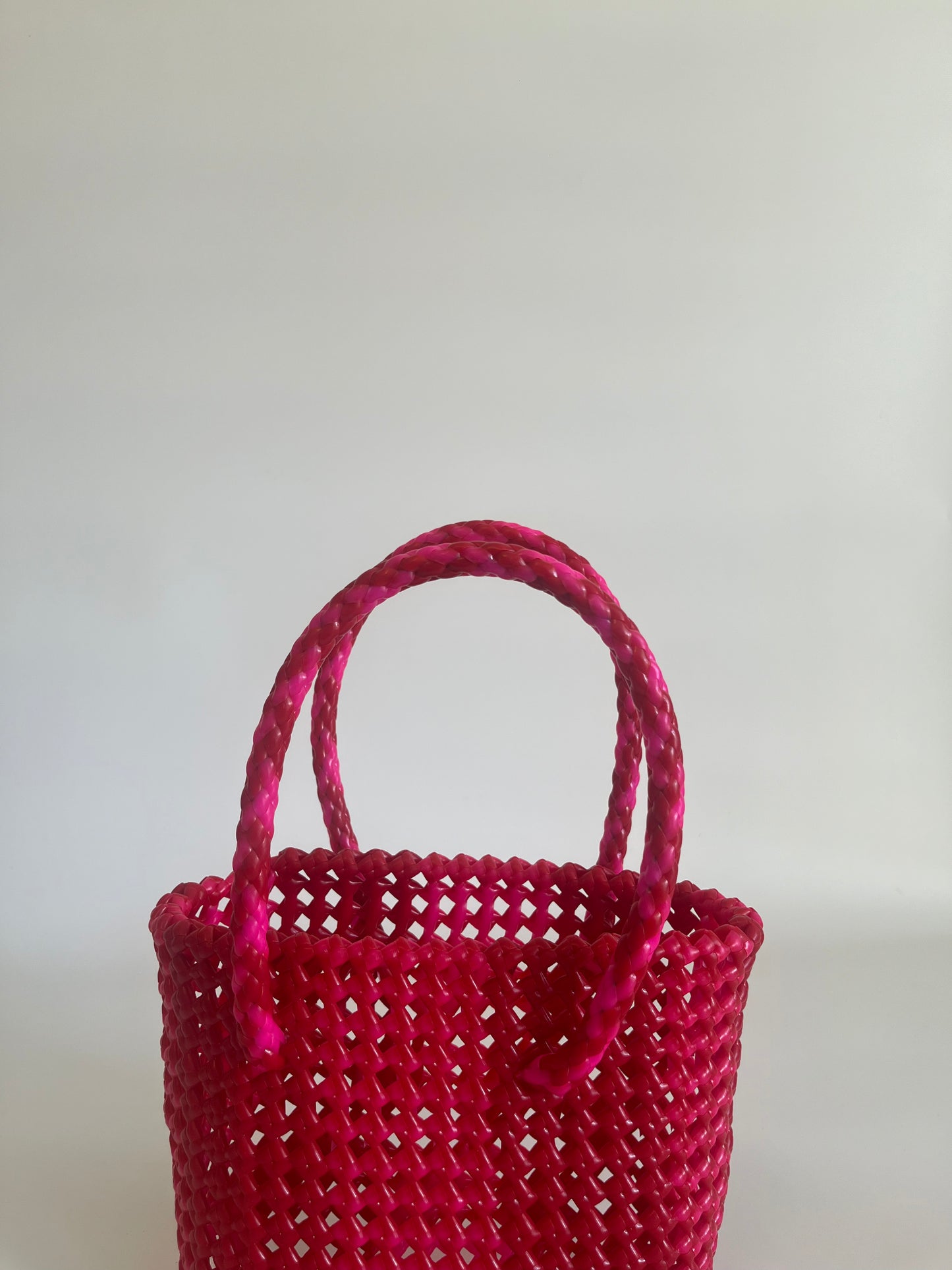 N°114XS - SAC COLORÉ - MINI - rose fluo & rouge