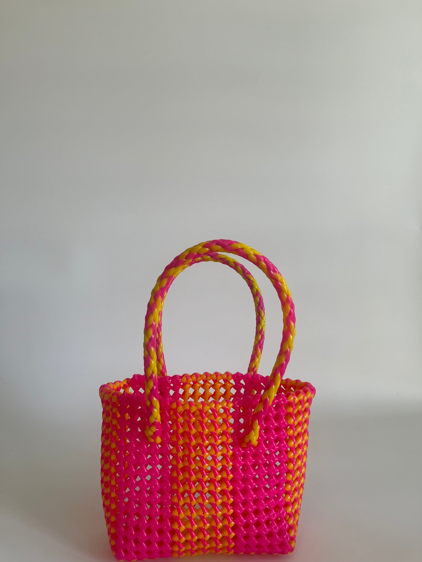 N°120XS bis - SAC COLORÉ - MINI - jaune & rose fluo