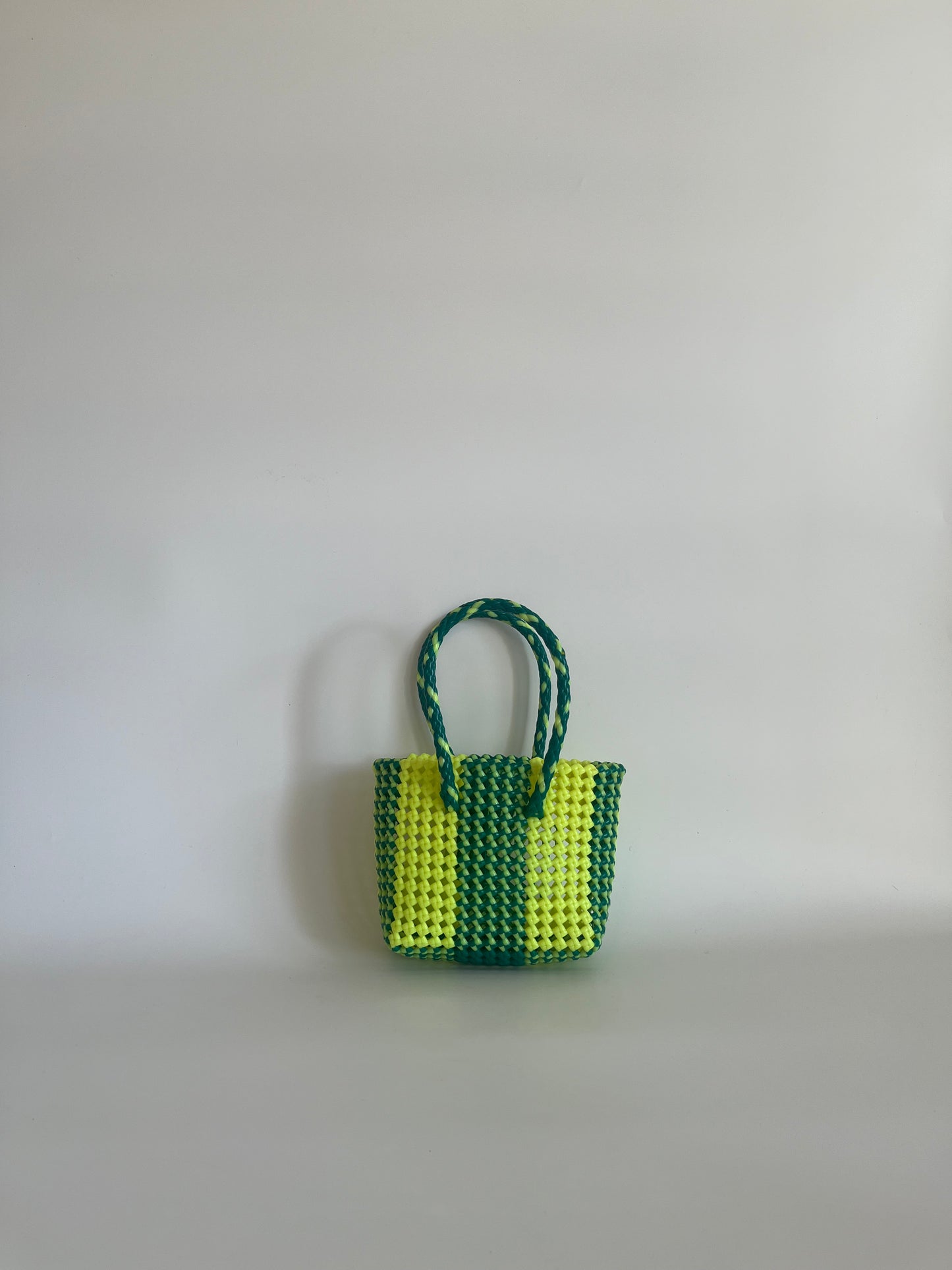 N°129XS - SAC COLORÉ - MINI - jaune fluo & vert foncé