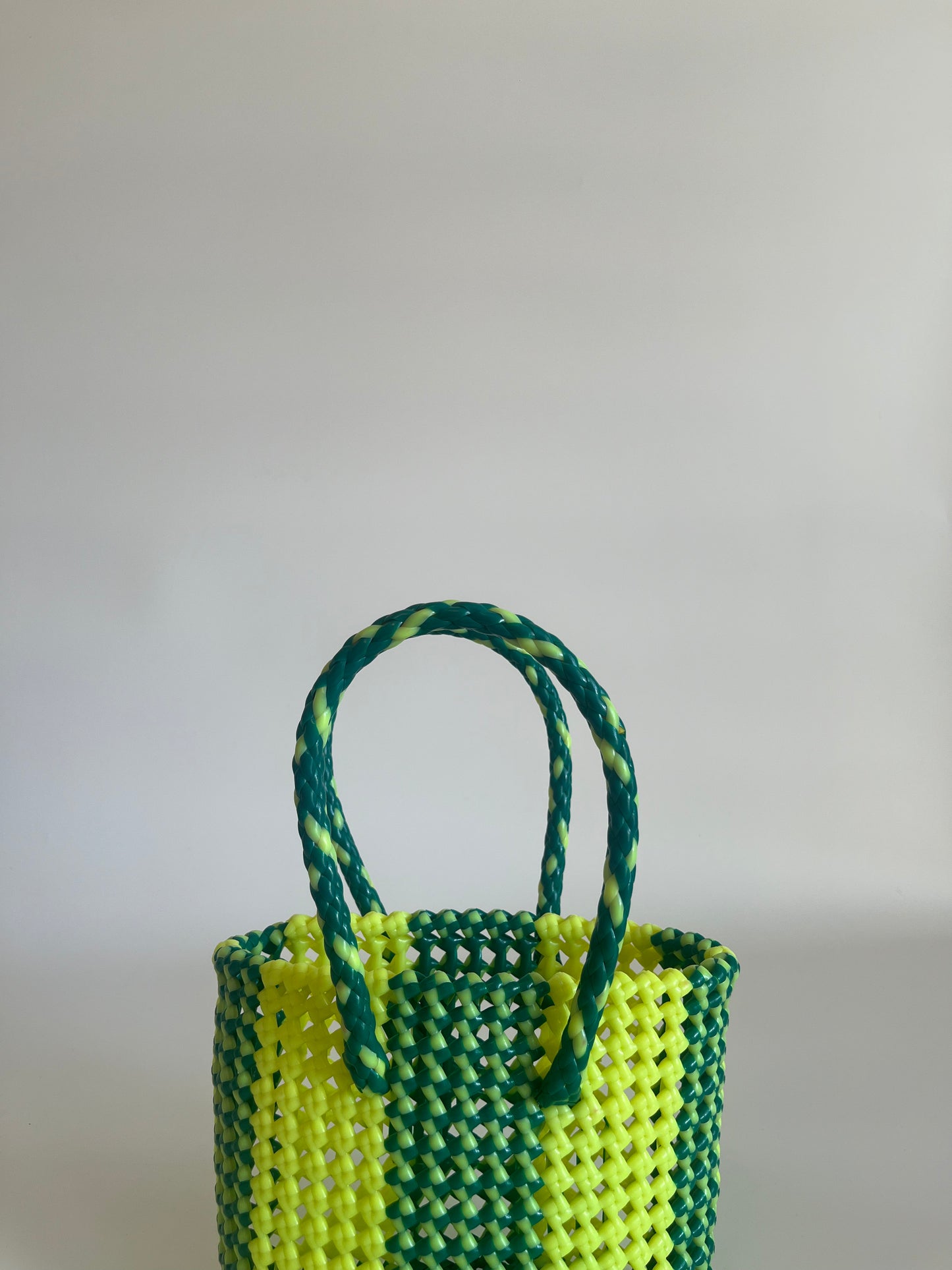 N°129XS - SAC COLORÉ - MINI - jaune fluo & vert foncé