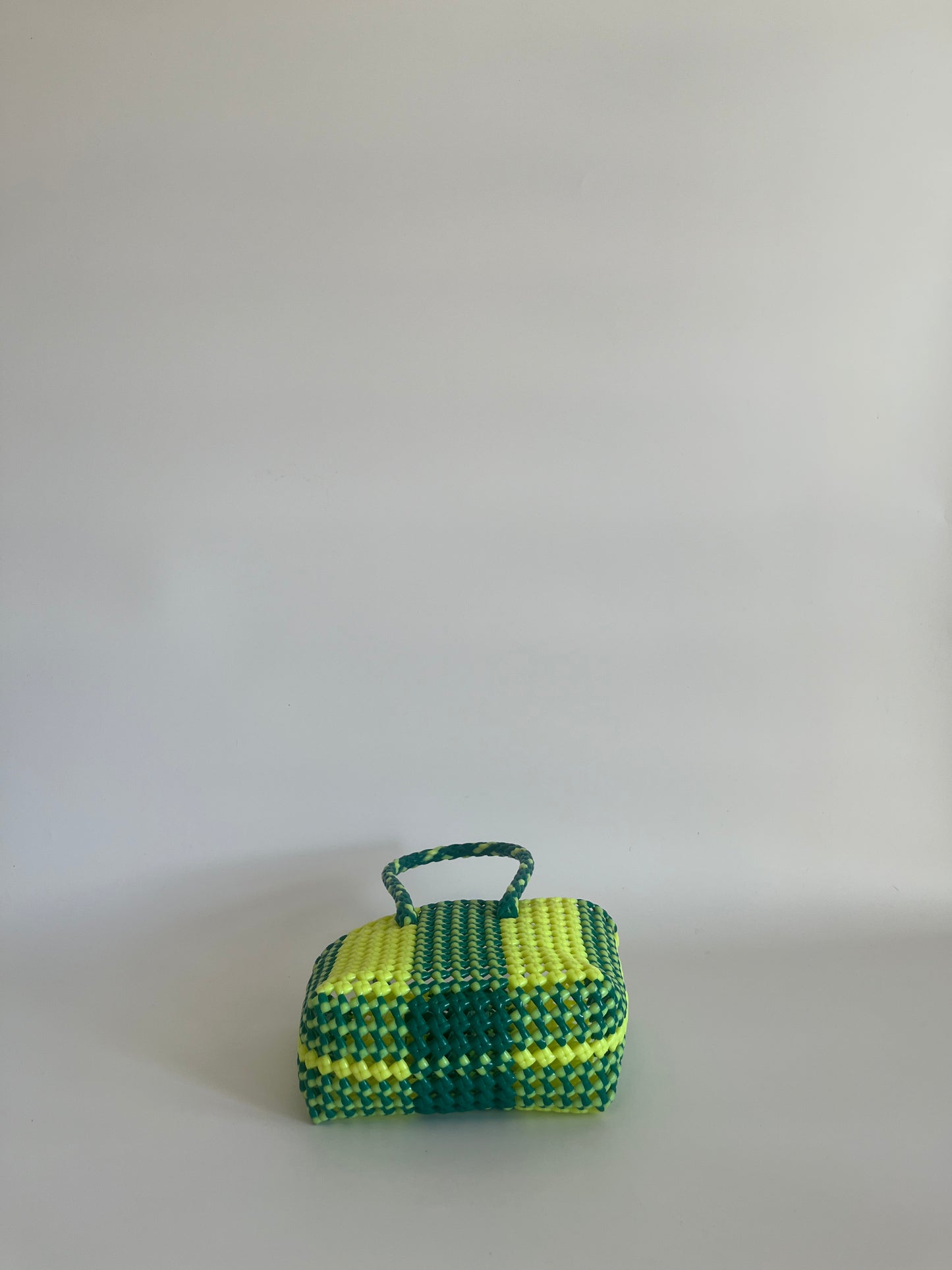 N°129XS - SAC COLORÉ - MINI - jaune fluo & vert foncé