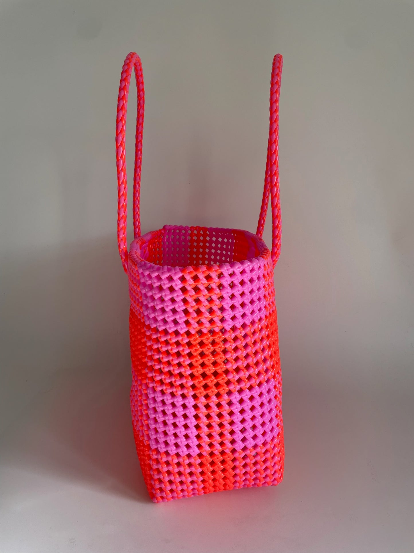 N°51L - SAC COLORÉ - GRAND - rose clair & orange fluo