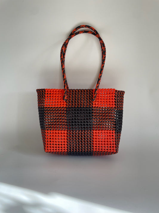 N°252M - SAC COLORÉ - MOYEN - marron & orange