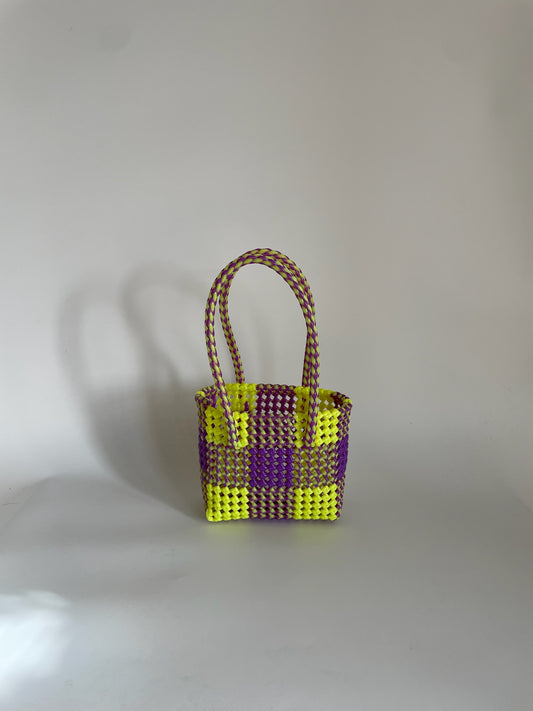 N°7XS - SAC COLORÉ - MINI - violet & jaune fluo