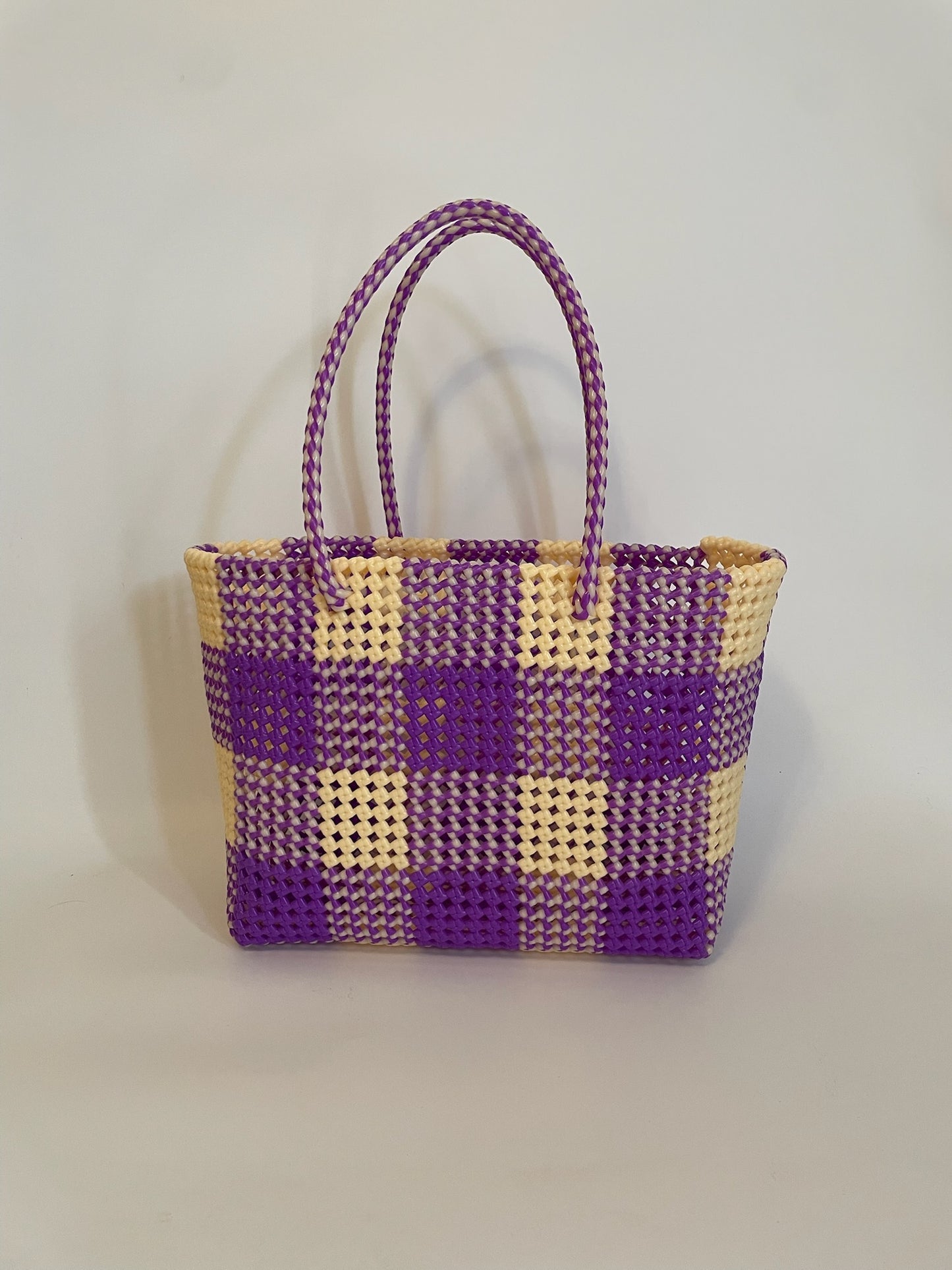 N°90L - SAC COLORÉ - GRAND - violet & crème