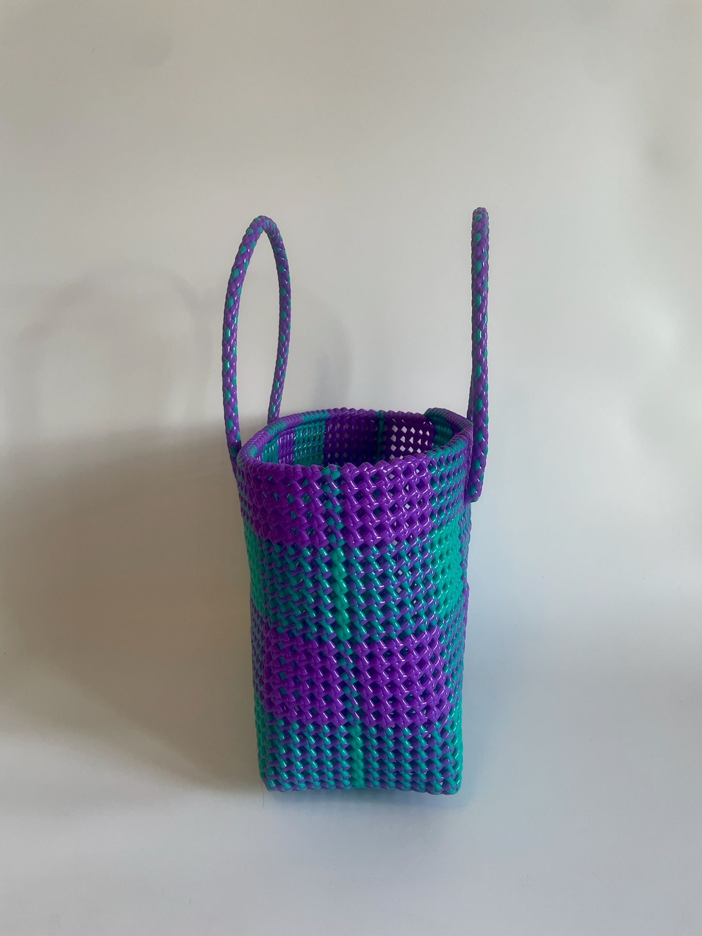 N°3L - SAC COLORÉ - GRAND - turquoise & violet