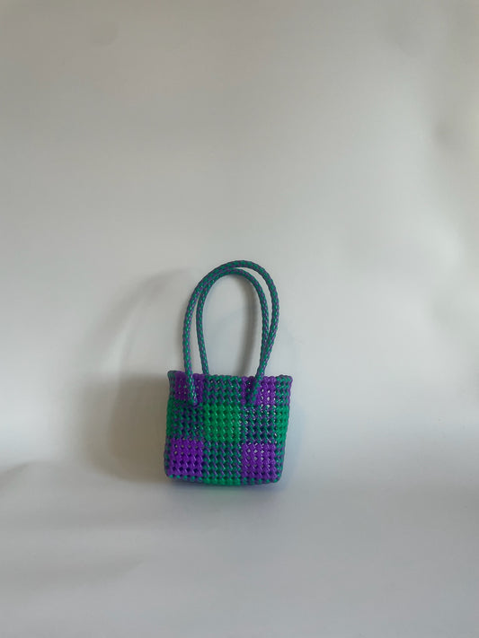 N°1XS - SAC COLORÉ - MINI - vert & violet