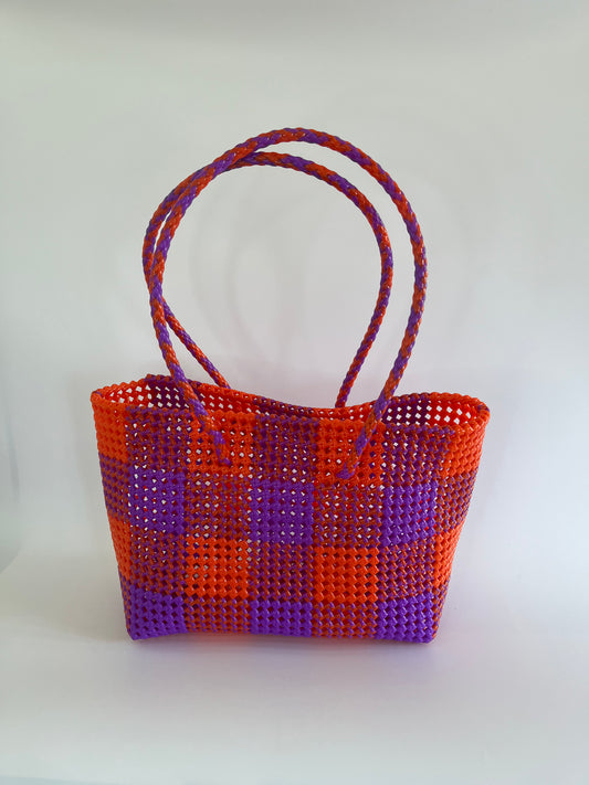 N°89L - SAC COLORÉ - GRAND - violet & orange