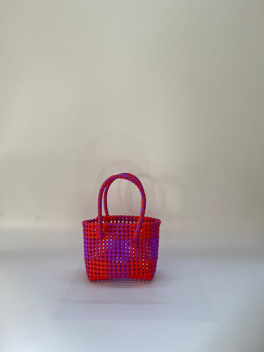 N°8XS - SAC COLORÉ - MINI - rouge clair & violet