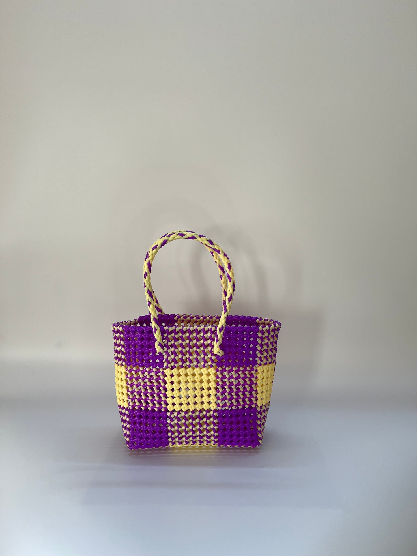 N°90S - SAC COLORÉ - PETIT - violet & crème