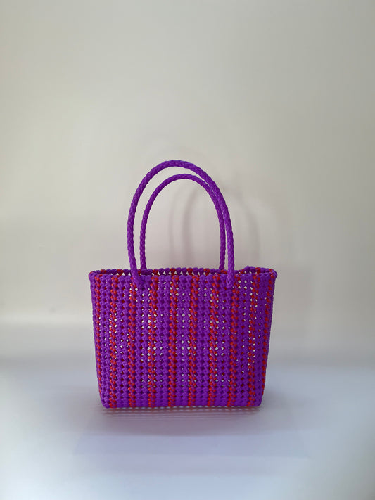 N°8M bis - SAC COLORÉ - MOYEN - rouge & violet