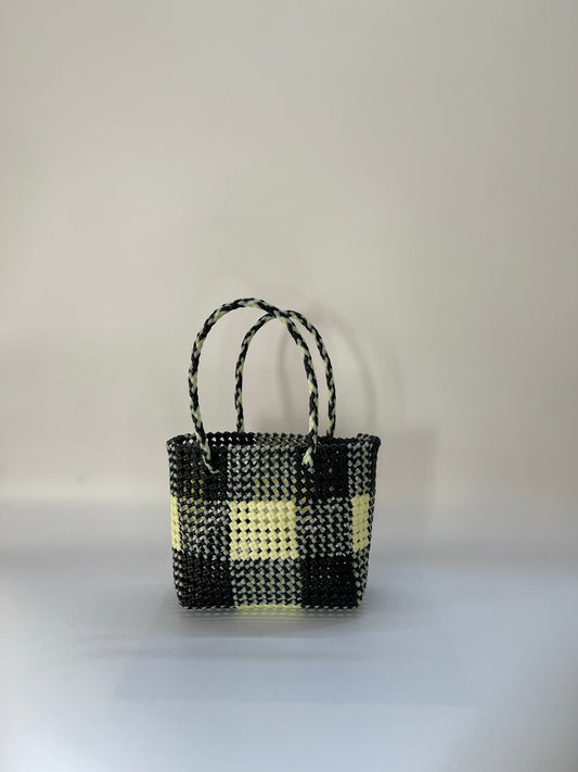 N°34S - SAC COLORÉ - PETIT - noir & écru