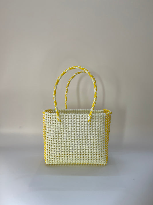 N°172M - SAC COLORÉ - MOYEN - jaune & blanc