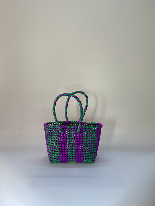 N°1XS bis - SAC COLORÉ - MINI - violet & vert