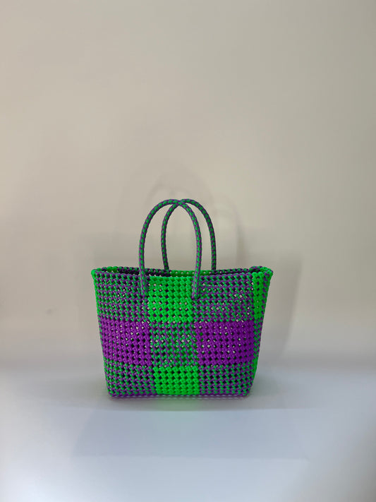 N°2M - SAC COLORÉ - MOYEN - vert fluo & violet