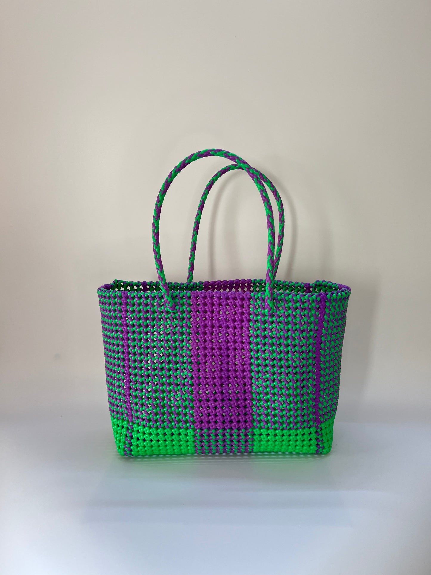 N°1L bis - SAC COLORÉ - GRAND - vert fluo & violet