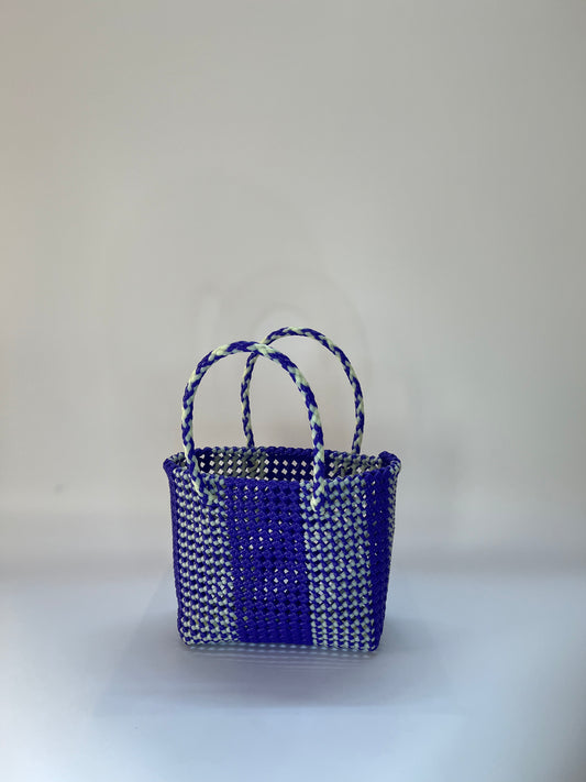 N°177S - SAC COLORÉ - PETIT - violet foncé & écru