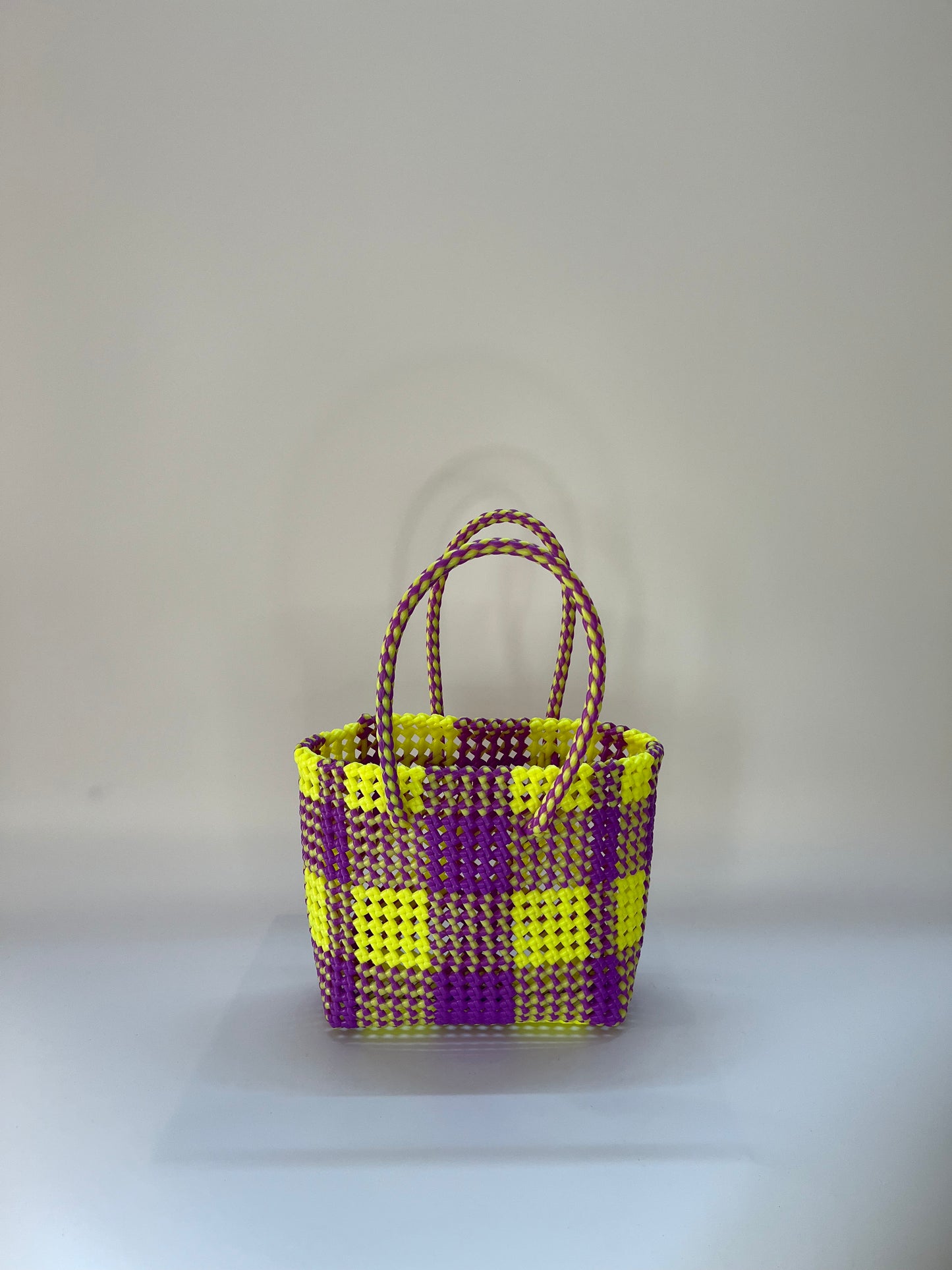 N°7S - SAC COLORÉ - PETIT - violet & jaune fluo