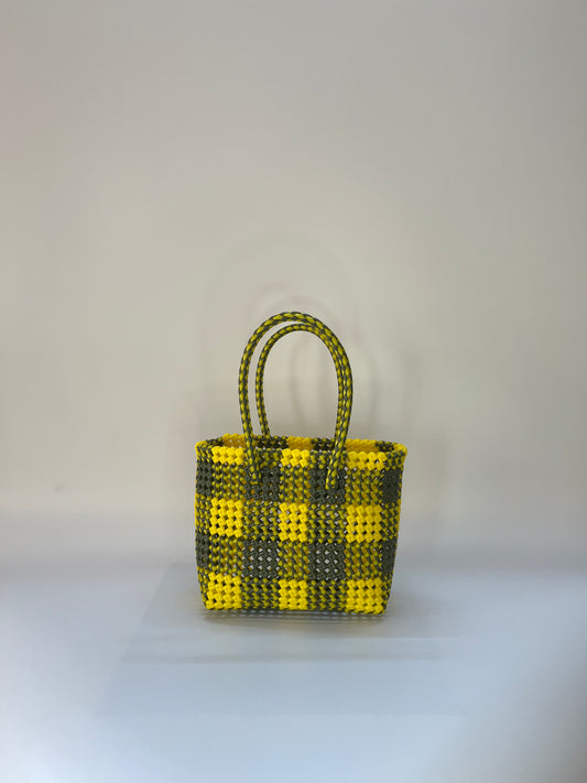 N°69S - SAC COLORÉ - PETIT - kaki & jaune