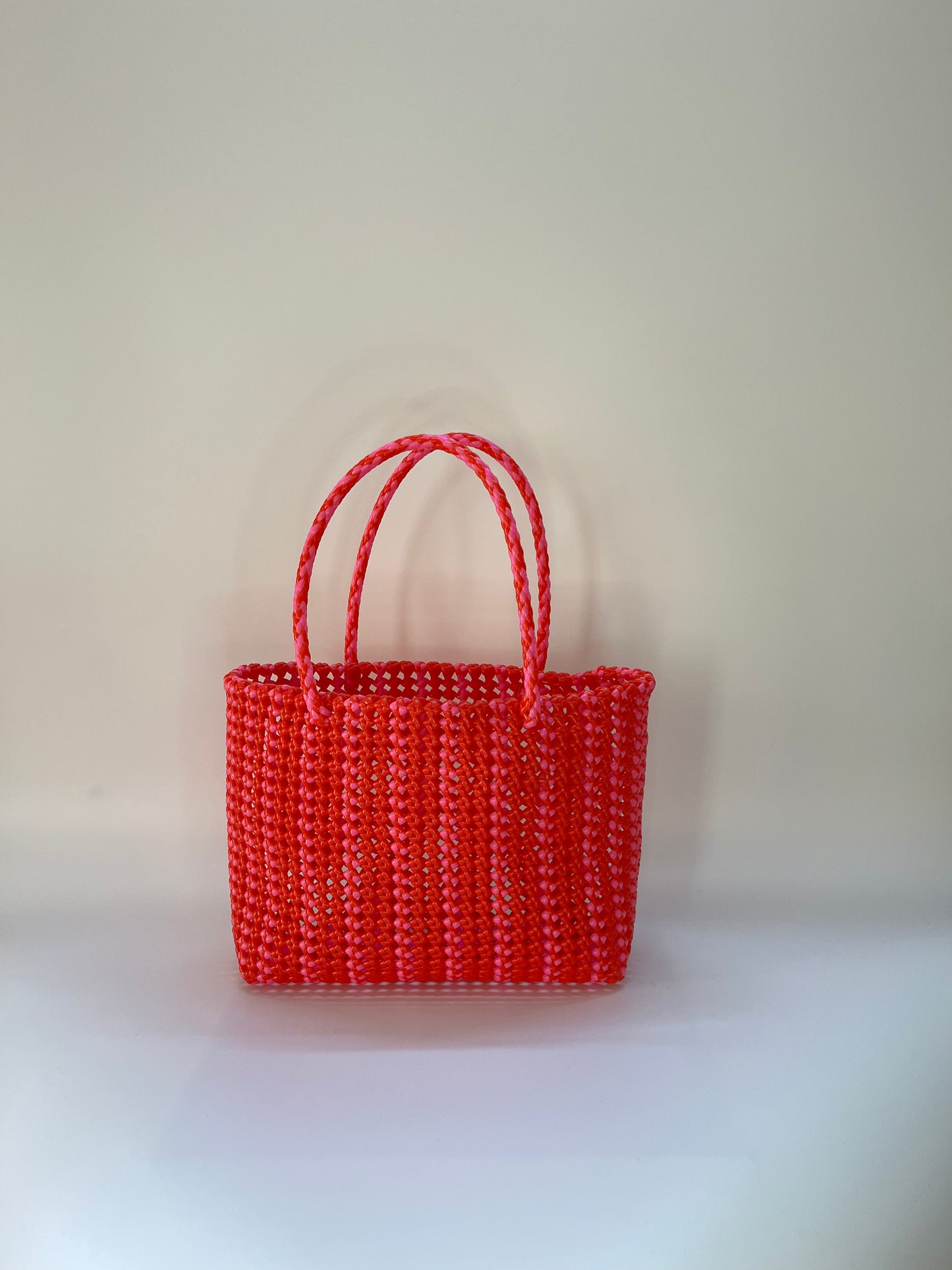 N°12M bis - SAC COLORÉ - MOYEN - rose clair & rouge