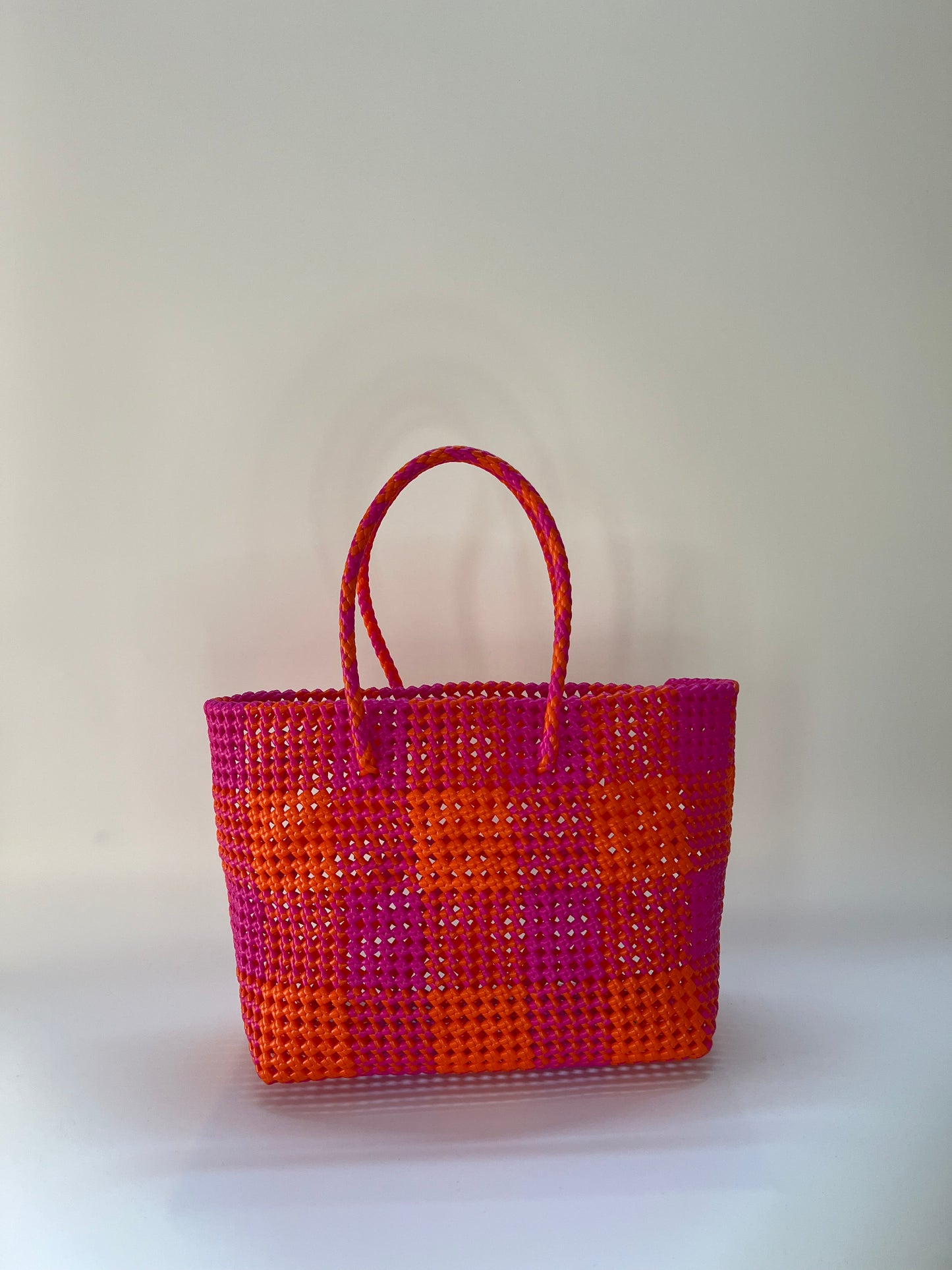 N°97L - SAC COLORÉ - GRAND - rose foncé & orange