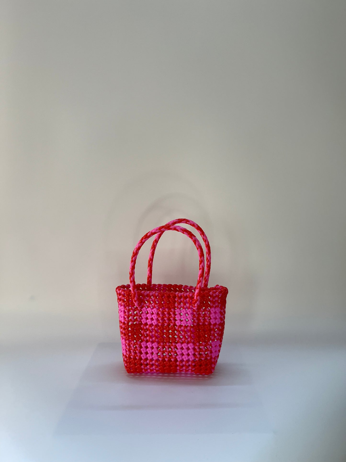 N°12XS - SAC COLORÉ - MINI - rose clair & rouge