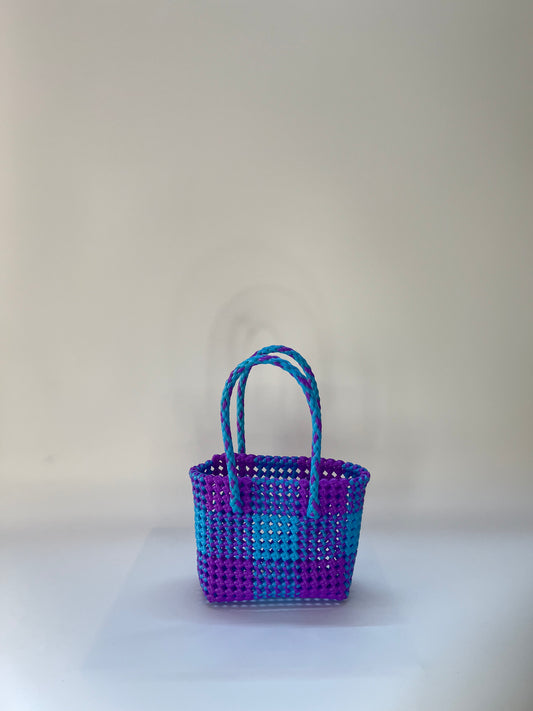 N°4XS - SAC COLORÉ - MINI - violet & bleu clair