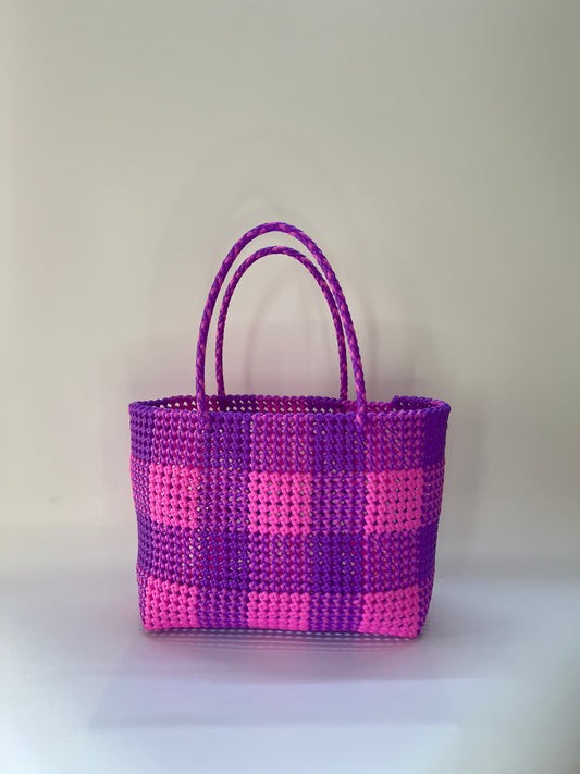 N°10L - SAC COLORÉ - GRAND - violet & rose clair