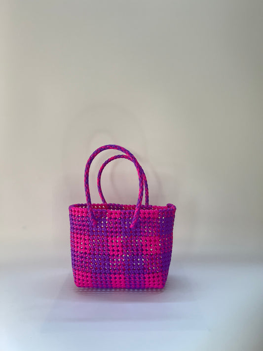 N°88S bis - SAC COLORÉ - PETIT - rose fluo & violet