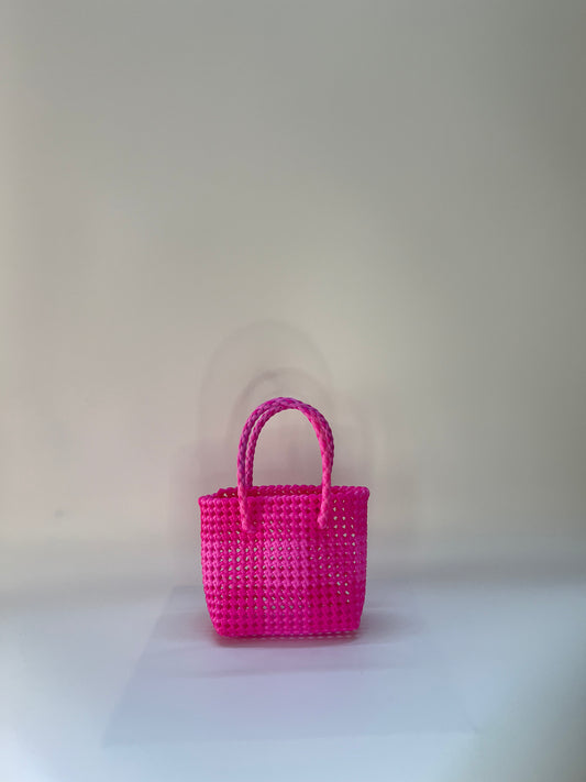 N°26XS bis - SAC COLORÉ - MINI - rose clair & rose fluo