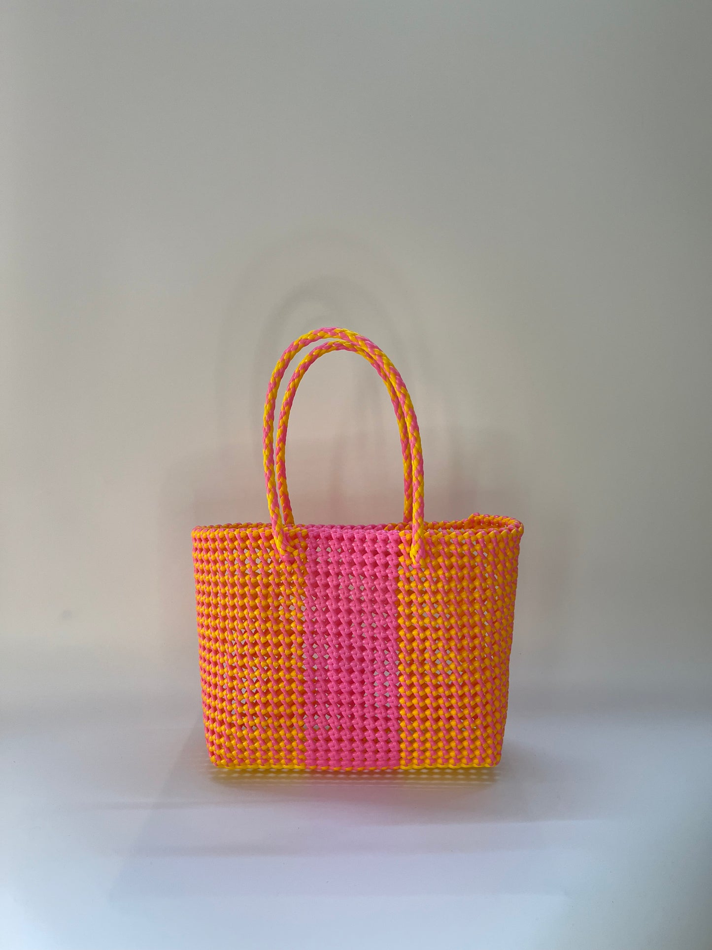 N°24M bis - SAC COLORÉ - MOYEN - jaune & rose clair