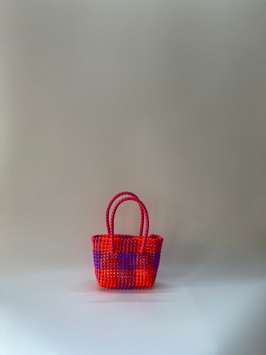 N°213XS - SAC COLORÉ - MINI - violet & orange fluo