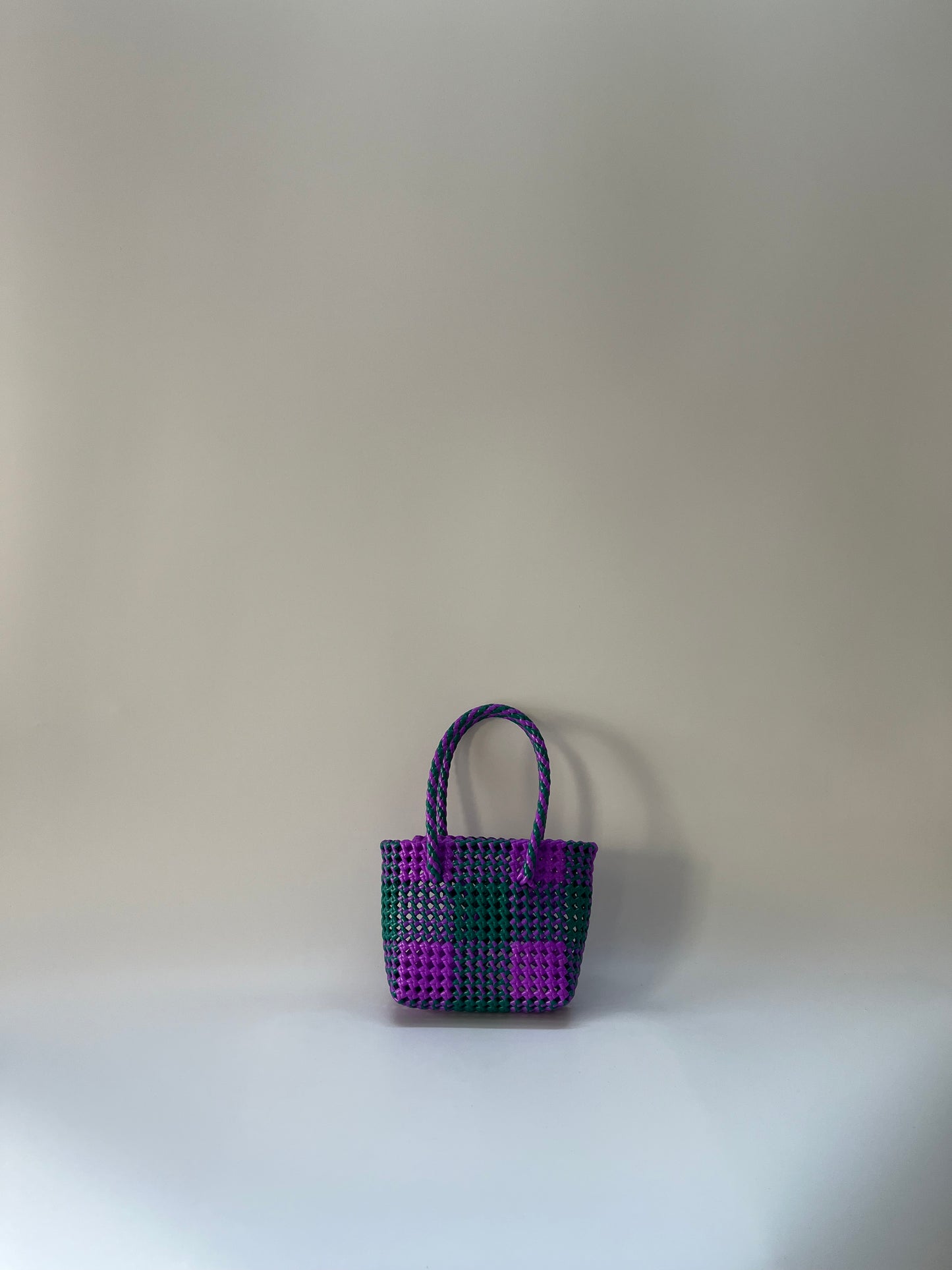 N°91XS - SAC COLORÉ - MINI - violet & vert foncé