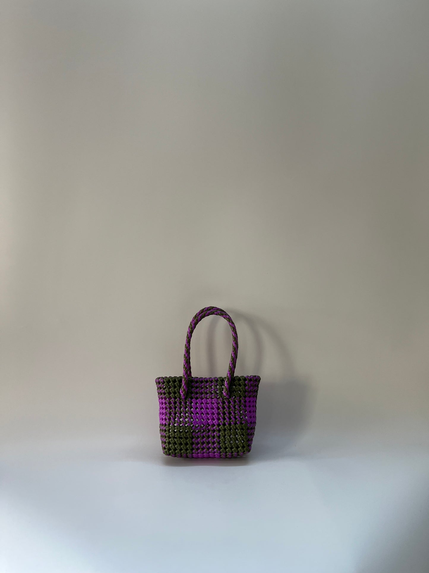 N°96XS - SAC COLORÉ - MINI - kaki & violet