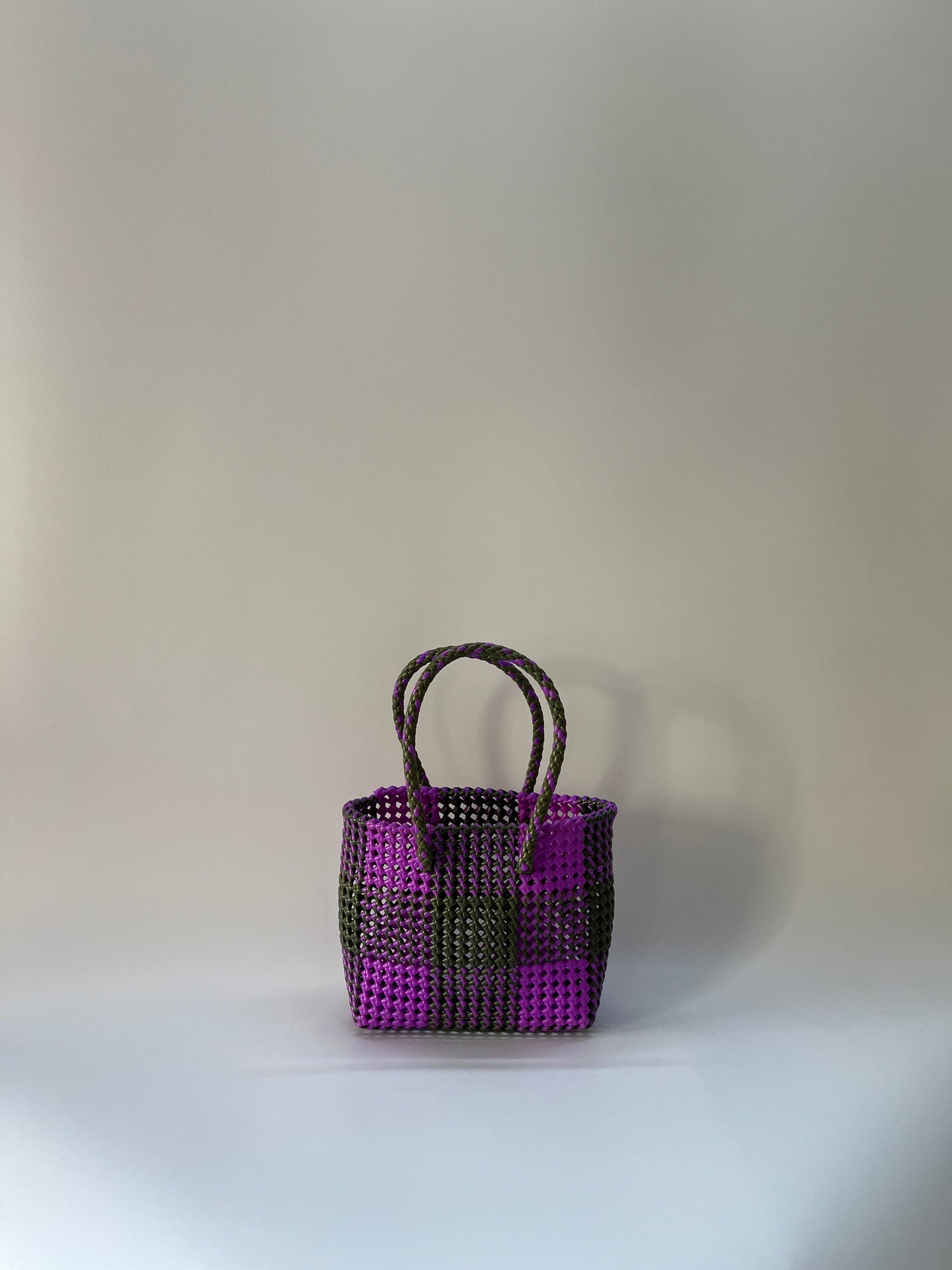 N°96S - SAC COLORÉ - PETIT - violet & kaki