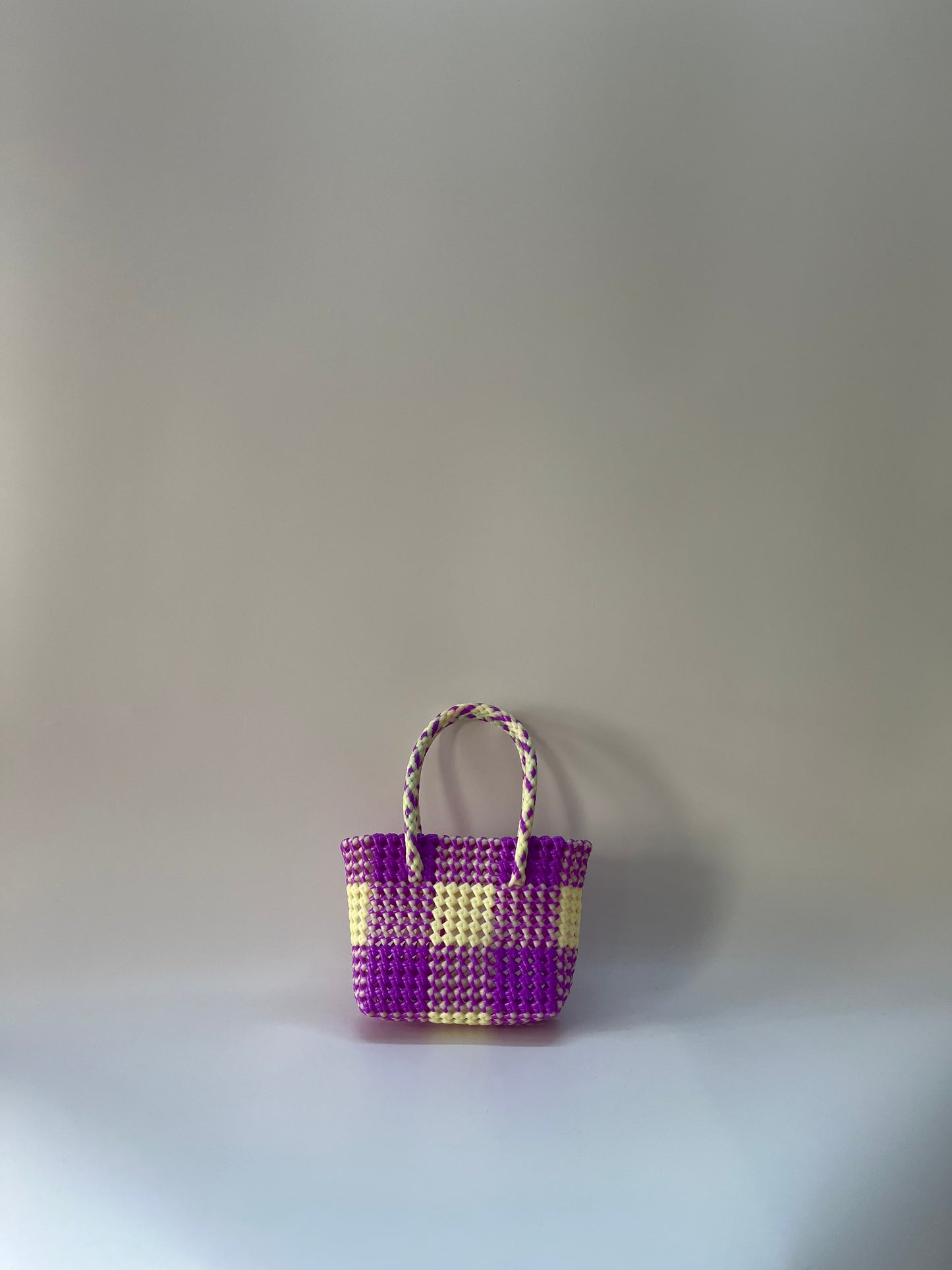 N°68XS - SAC COLORÉ - MINI - violet & écru