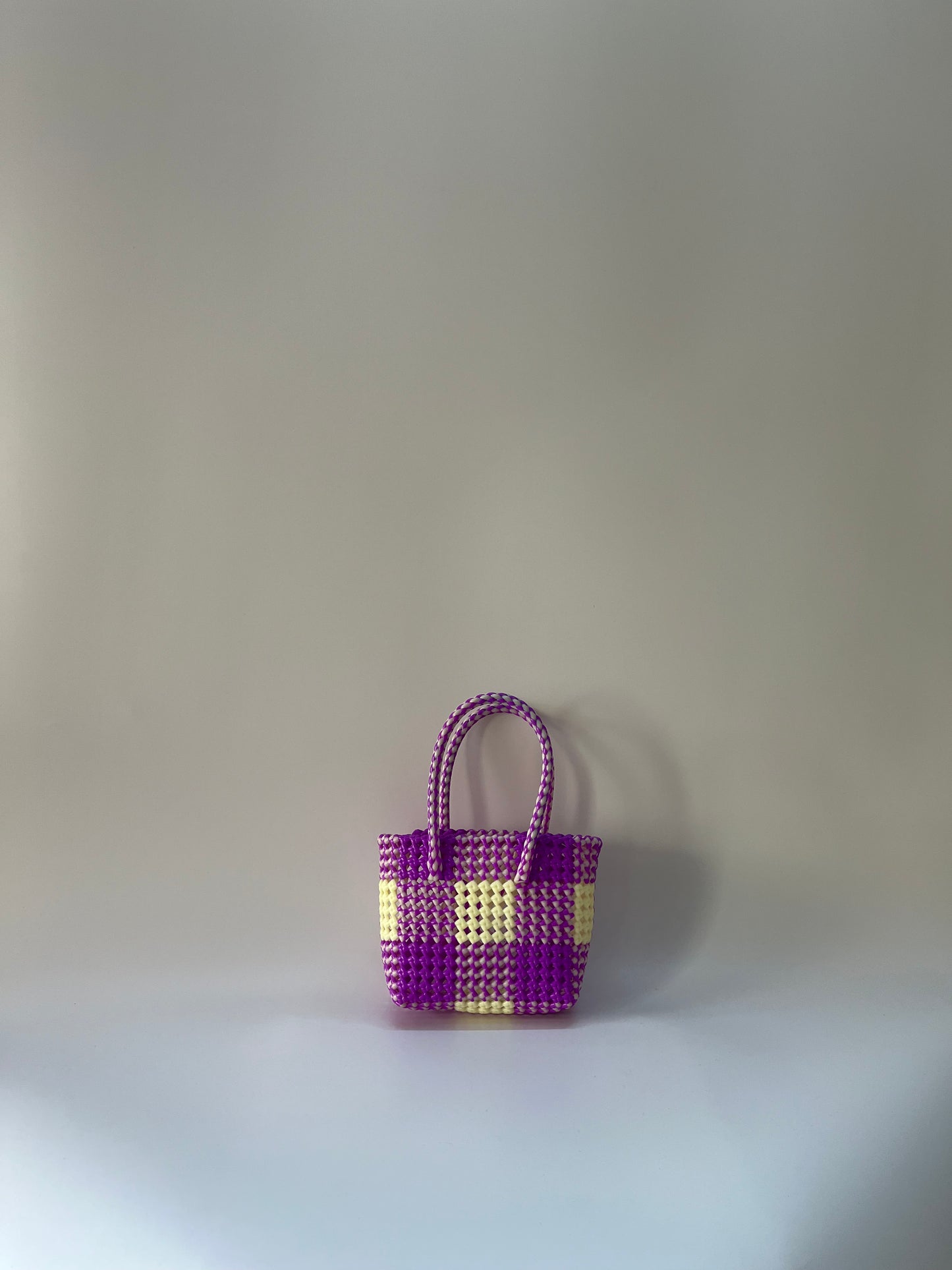 N°68XS - SAC COLORÉ - MINI - violet & écru