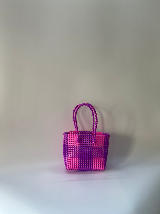 N°10S - SAC COLORÉ - PETIT - rose clair & violet