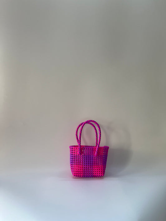 N°88XS - SAC COLORÉ - MINI - violet & rose fluo