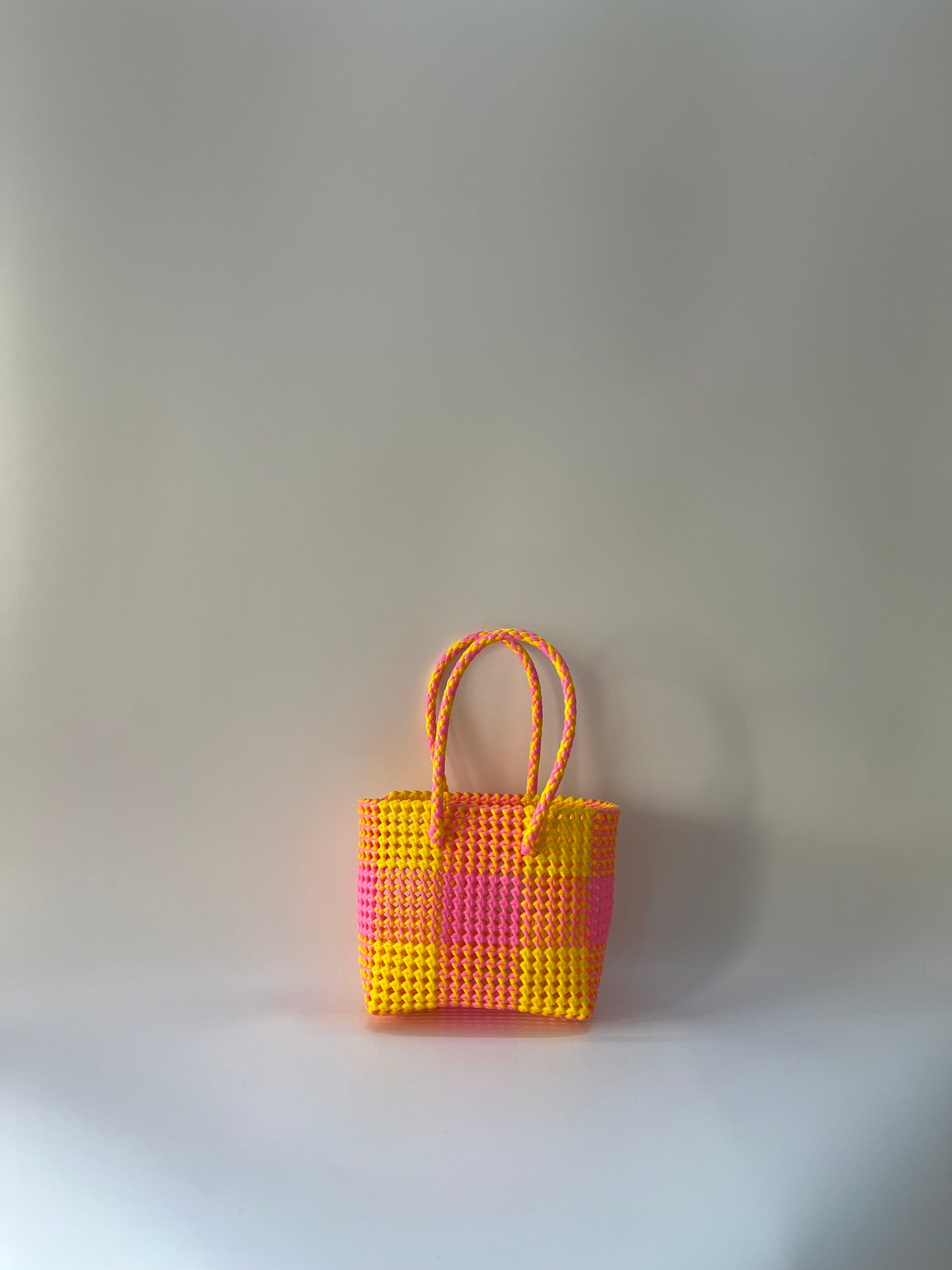 N°24S - SAC COLORÉ - PETIT - rose clair & jaune